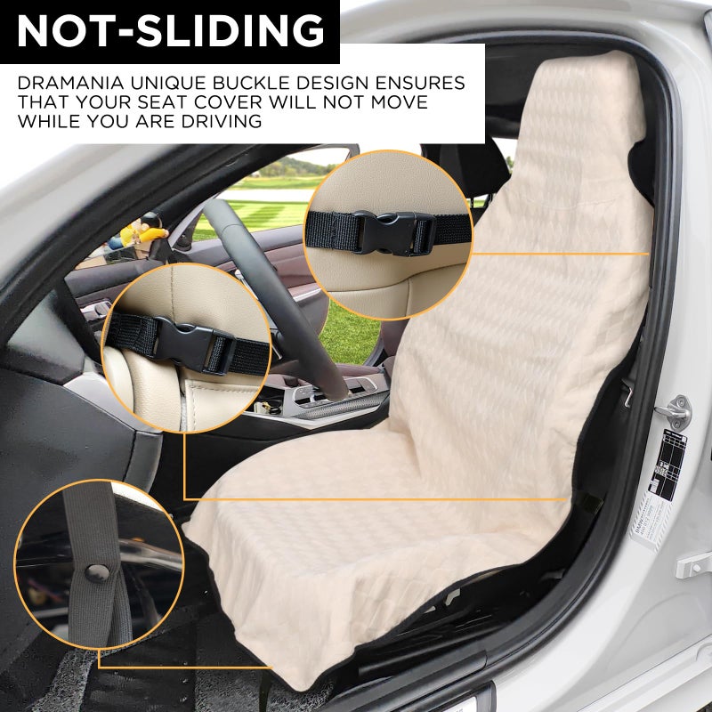 DREAMANIA Waterproof Seat Cover Towel  Premium Sweat Carseat Protector  Perfect for Universal Anti-Slip Car Truck SUV Seat  Great for Surfing Yoga Gym Workout  Black - Image 2